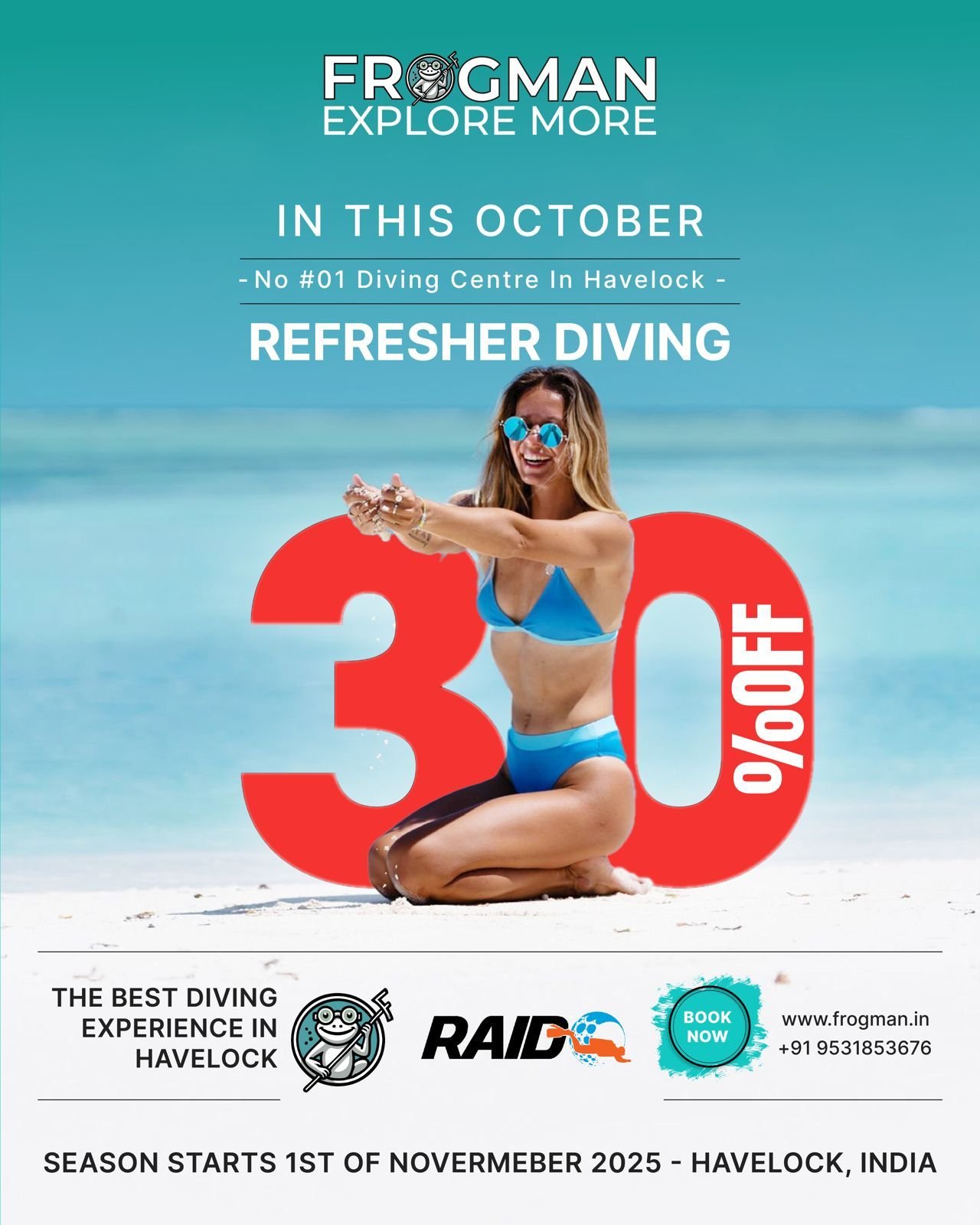 Frogman course promotion creative